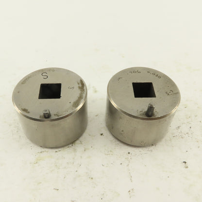 S-7 .406 +.030 Square Hole CNC Turret Punch Die For 1.5625 Holder Lot Of 2