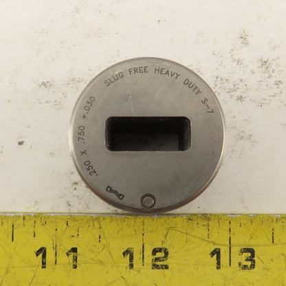 Mate .250 X .750 +.030 Rounded Rectangle Hole Die CNC Turret For 1.5625 Holder