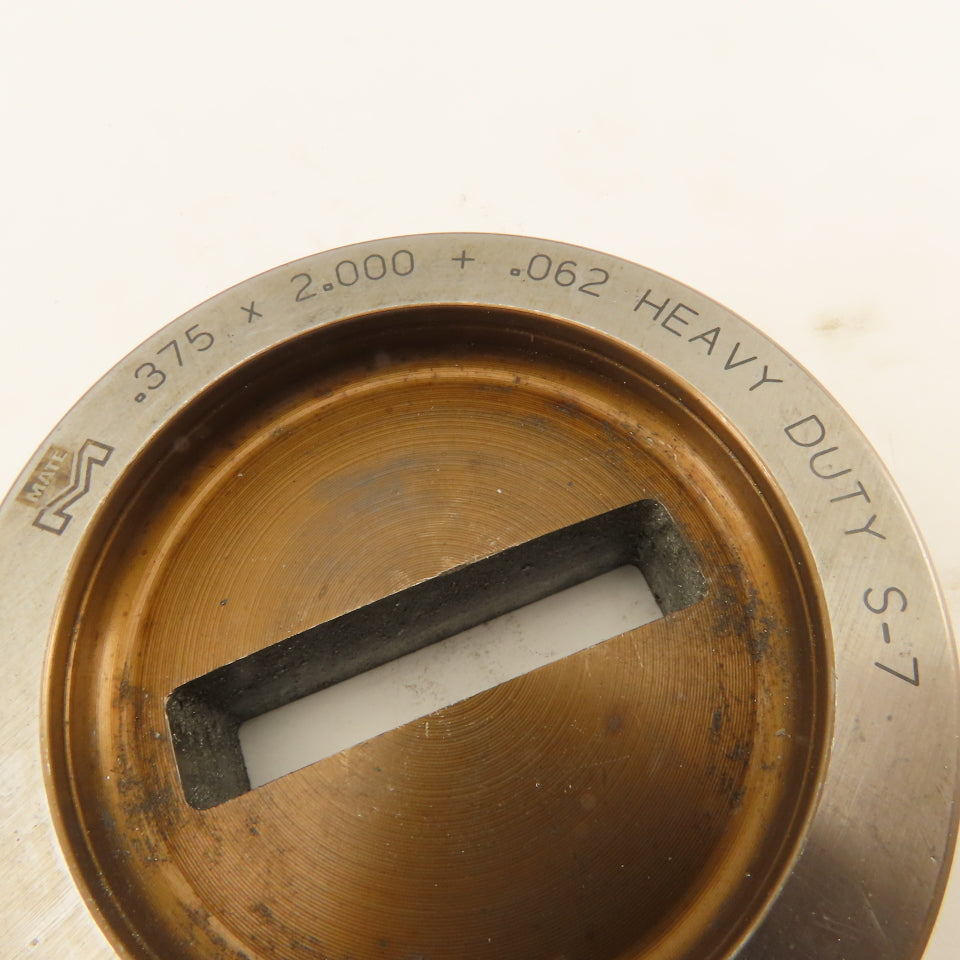 Mate .375 x 2.000 +.062 Rectangle Hole Die CNC Turret Heavy Duty 3.500 Holder