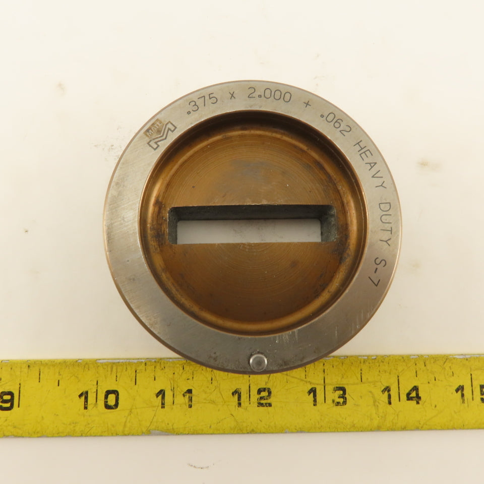 Mate .375 x 2.000 +.062 Rectangle Hole Die CNC Turret Heavy Duty 3.500 Holder