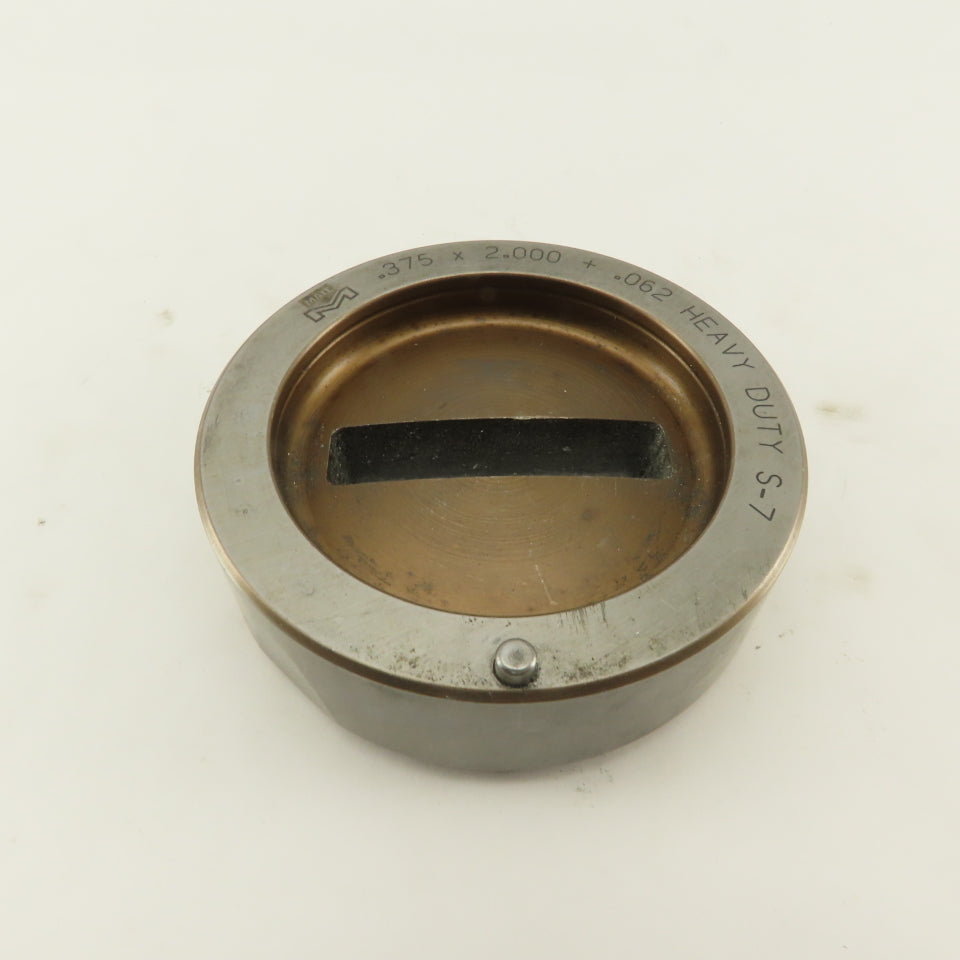 Mate .375 x 2.000 +.062 Rectangle Hole Die CNC Turret Heavy Duty 3.500 Holder