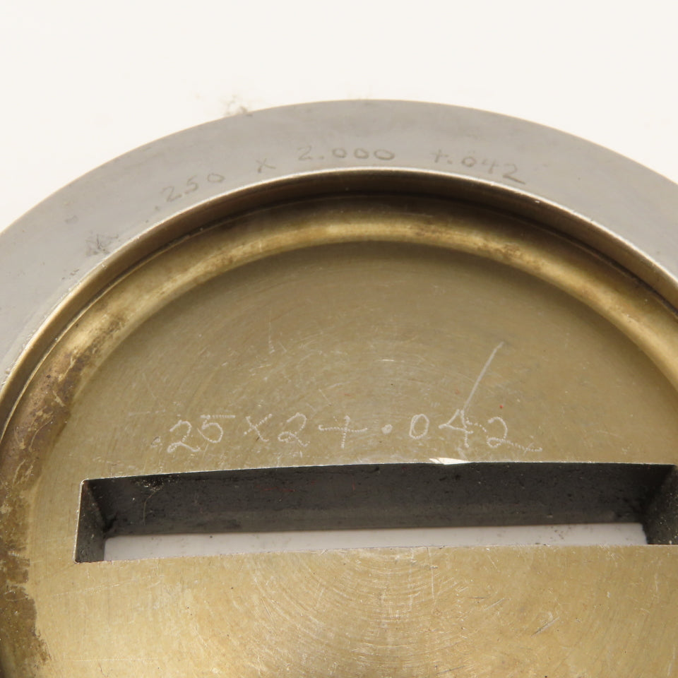 .250 x 2.000 +.042 Rectangle Hole Die CNC Turret Heavy Duty For 3.500 Holder