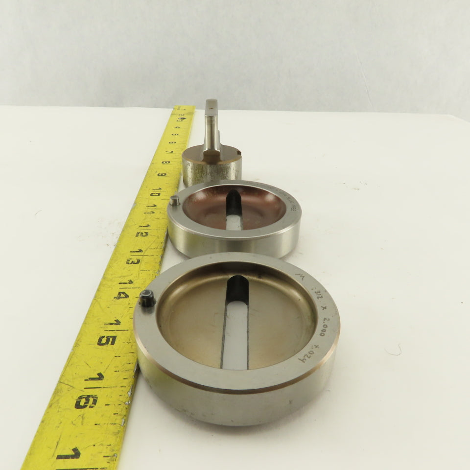 Mate .312 x 2.000 + Tol Oval Die Punch CNC Turret 1.625 Punch Shank Lot Of 3