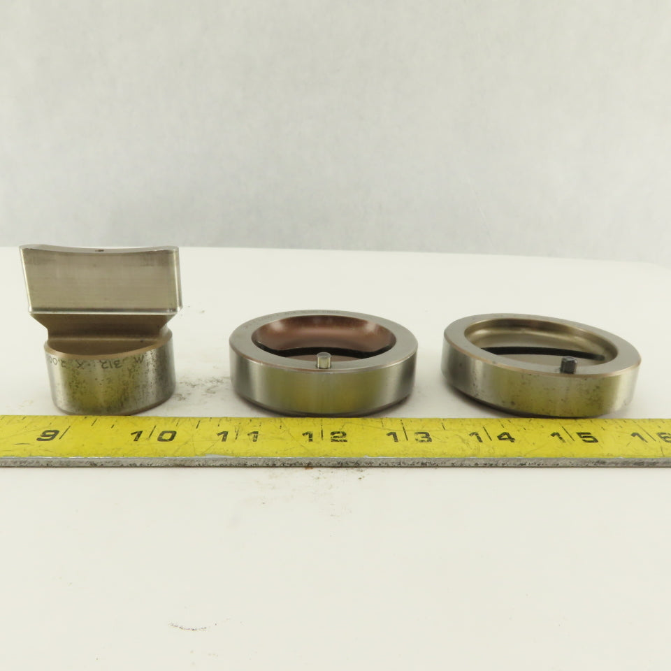 Mate .312 x 2.000 + Tol Oval Die Punch CNC Turret 1.625 Punch Shank Lot Of 3