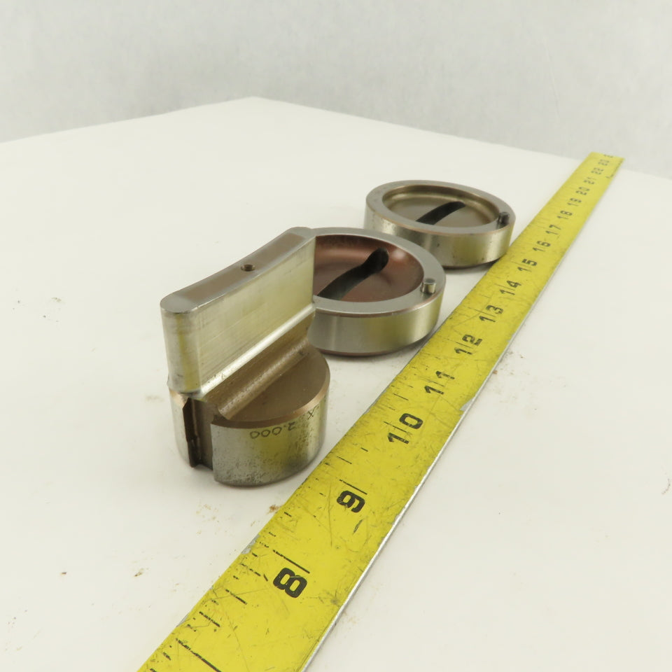 Mate .312 x 2.000 + Tol Oval Die Punch CNC Turret 1.625 Punch Shank Lot Of 3