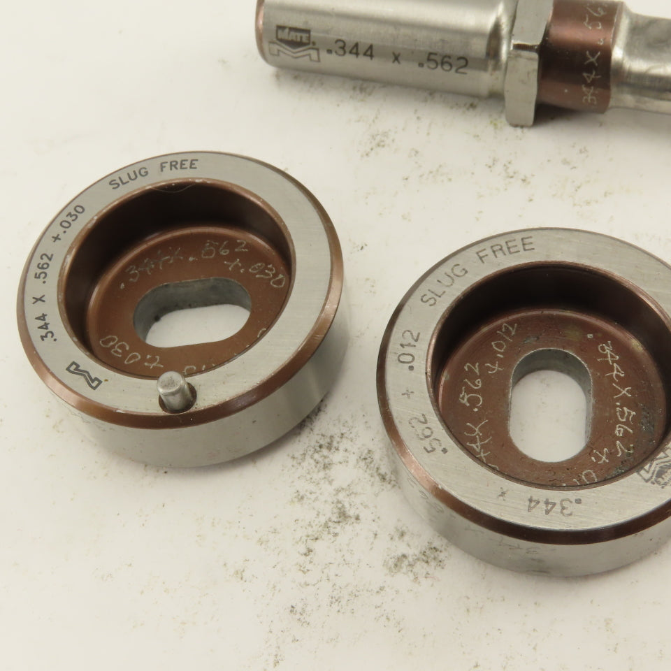 .344 x .562 + Tol Oval Die Punch CNC Turret .625 Punch Shank Lot Of 3
