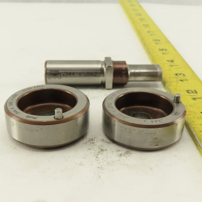 .344 x .562 + Tol Oval Die Punch CNC Turret .625 Punch Shank Lot Of 3