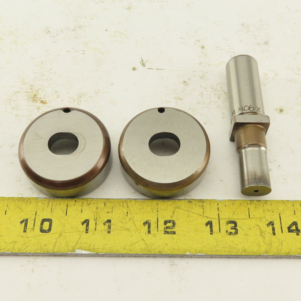 .406 x .500 + Tol Oval Die Punch CNC Turret .625 Punch Shank Lot Of 3