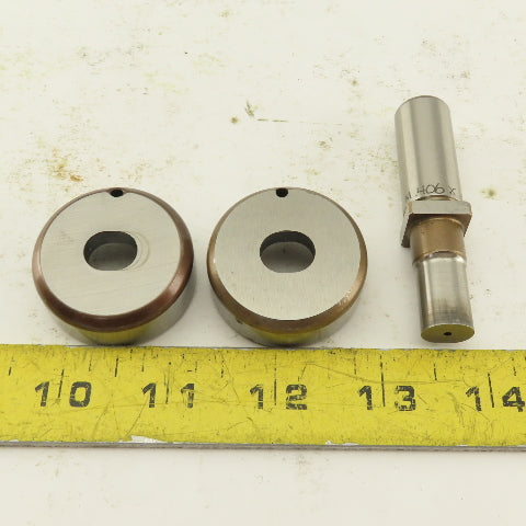 .406 x .500 + Tol Oval Die Punch CNC Turret .625 Punch Shank Lot Of 3