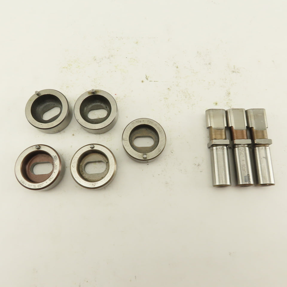 .406 x .750 + Tol  Die Punch CNC Turret .625 Punch Shank Lot Of 8
