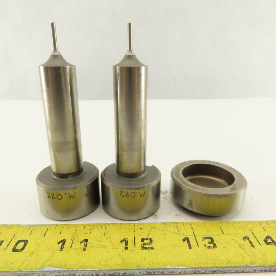 .082 +.012 Round Pin Hole Die CNC Turret Punch Shank 1.250 Lot Of 3