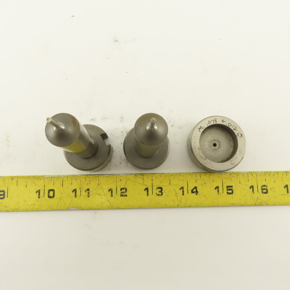 .078 +.012 Round Pin Hole Die CNC Turret Punch Shank 1.250 Lot Of 3