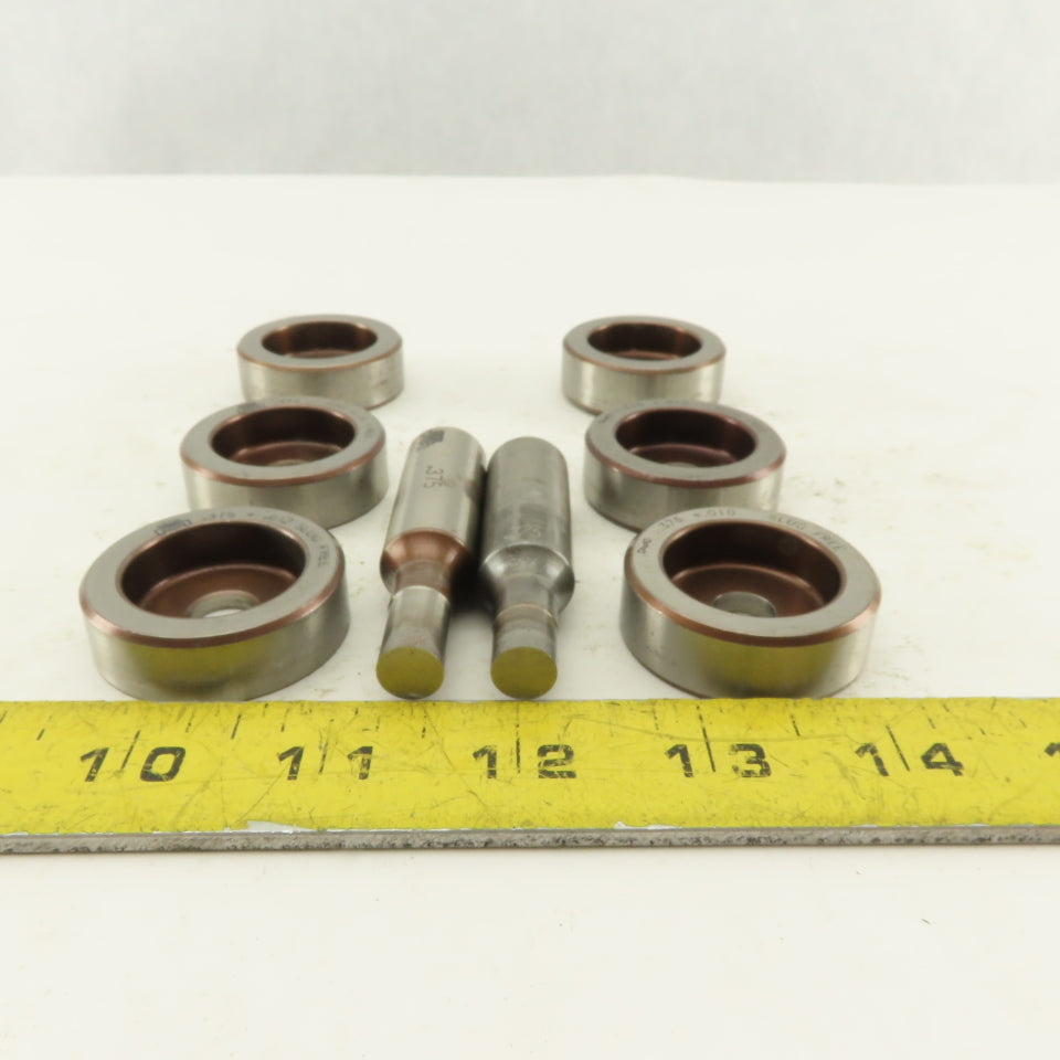 .375 + Tol Round Hole Die CNC Turret Punch Shank .6250 Lot Of 8