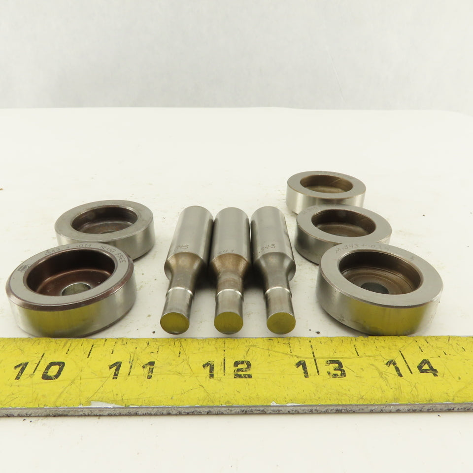 .343 + Tol Round Hole Die CNC Turret Punch Shank .625 Lot Of 8