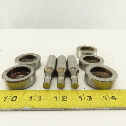 .343 + Tol Round Hole Die CNC Turret Punch Shank .625 Lot Of 8