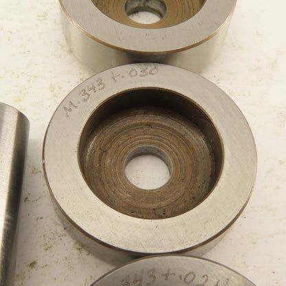 .343 + Tol Round Hole Die CNC Turret Punch Shank .625 Lot Of 8