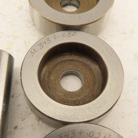 .343 + Tol Round Hole Die CNC Turret Punch Shank .625 Lot Of 8