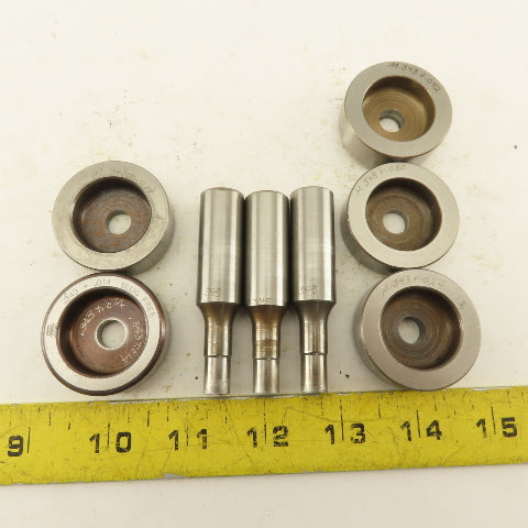 .343 + Tol Round Hole Die CNC Turret Punch Shank .625 Lot Of 8