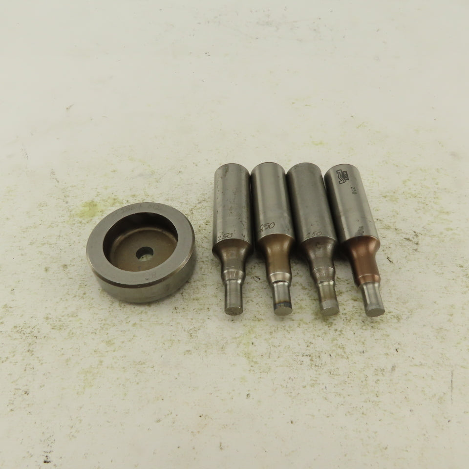 .250 + Tol Round Hole Die CNC Turret Punch Shank .625 Lot Of 5