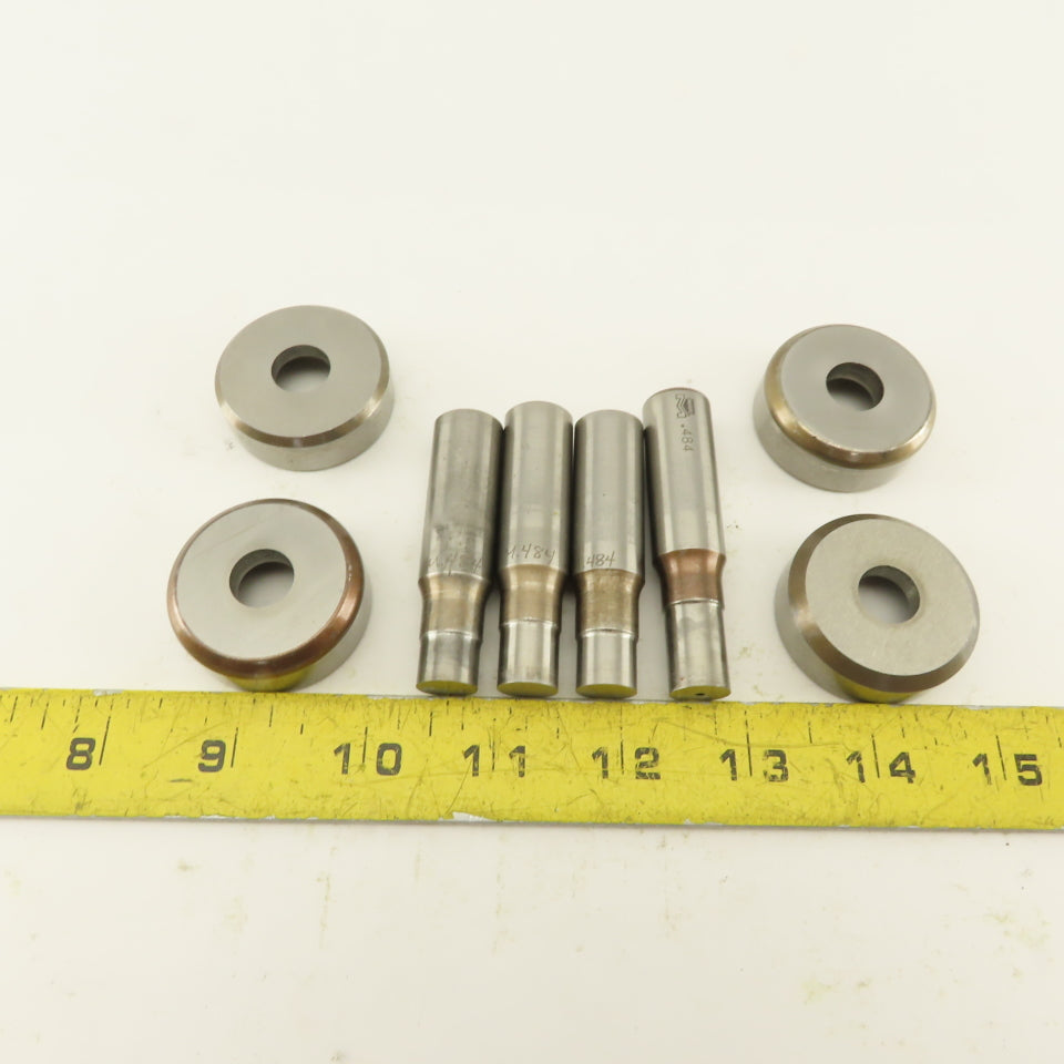 .484 +Tol Round Hole Die CNC Turret Punch Shank .625 Lot Of 8