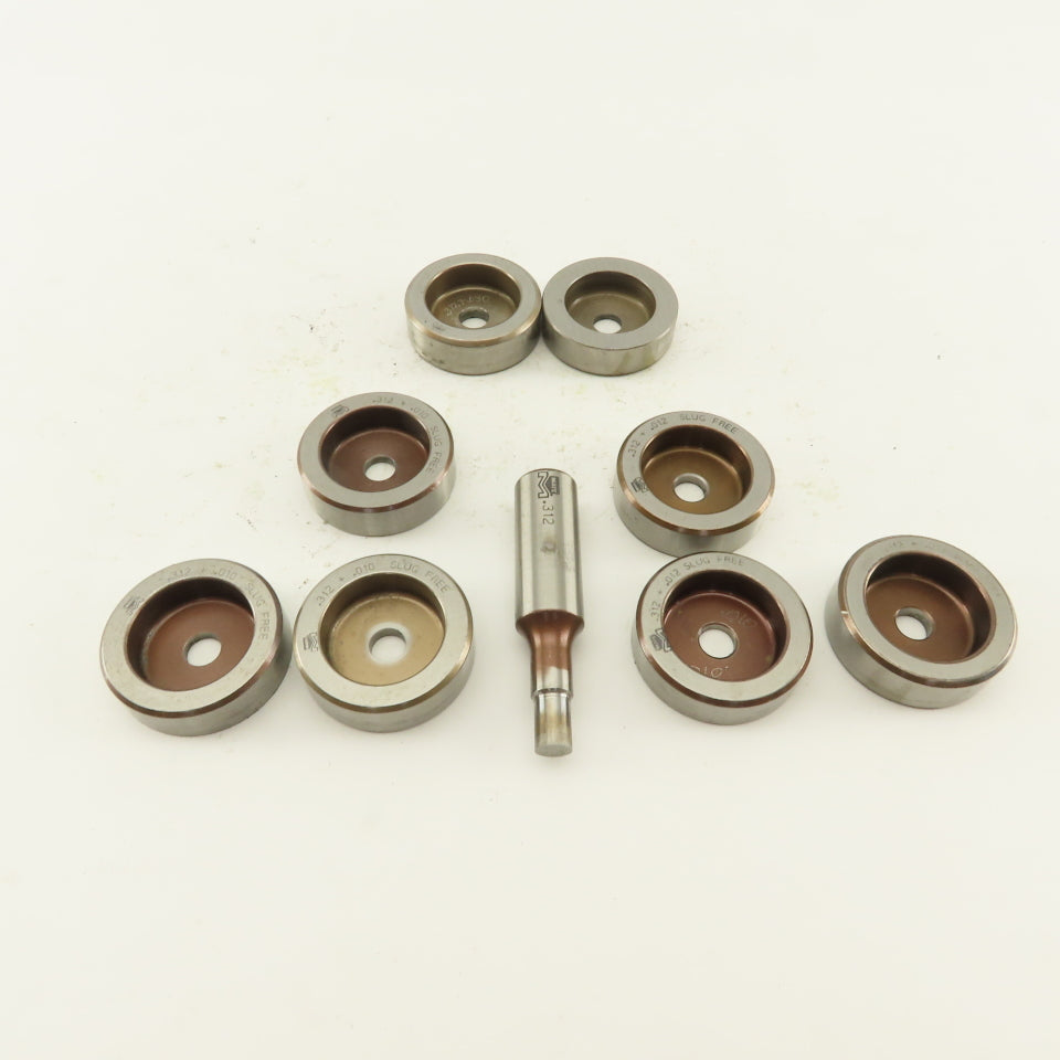 .312 + Tol Round Hole Die CNC Turret Punch Shank .625 Lot Of 9
