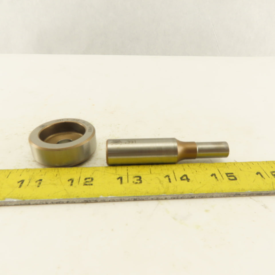 .391 + .012 Round Hole Die CNC Turret Punch Shank .625 Lot Of 2