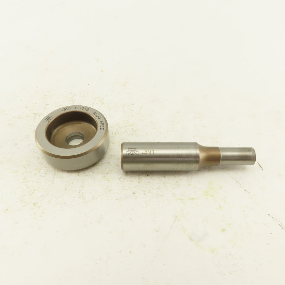 .391 + .012 Round Hole Die CNC Turret Punch Shank .625 Lot Of 2