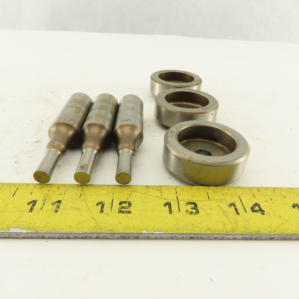 .260 + Tol Round Hole Die CNC Turret Punch Shank .625 Lot Of 6