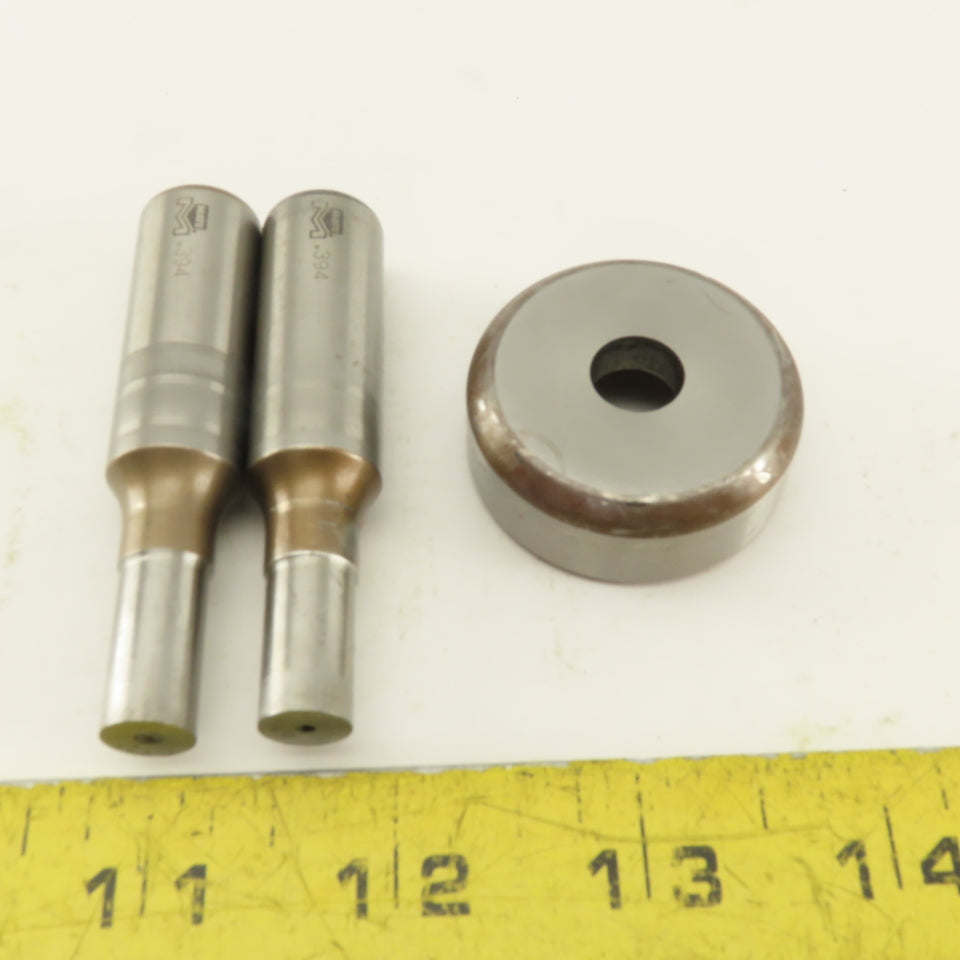 .394 + .036 Round Hole Die CNC Turret Punch Shank .625 Lot Of 3