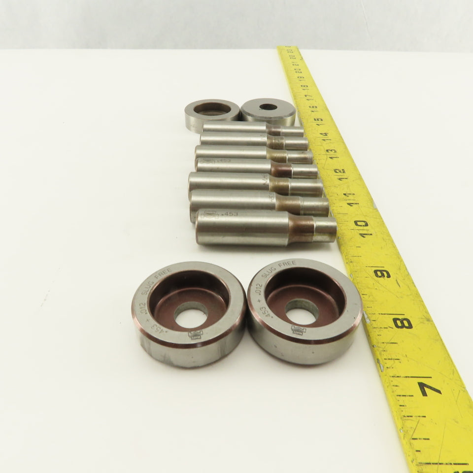 .453 + Tol Round Hole Die CNC Turret Punch Shank .625 Lot Of 11