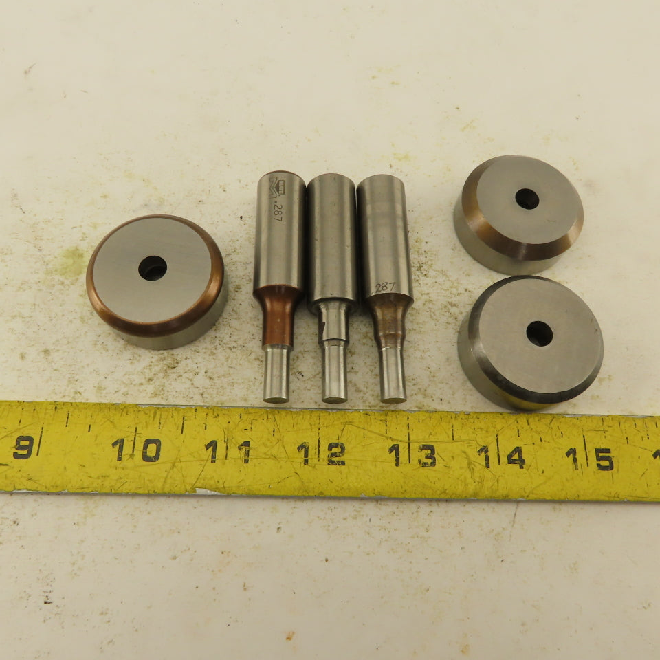 .287 + Tol Round Hole Die CNC Turret Punch Shank .625 Lot Of 6