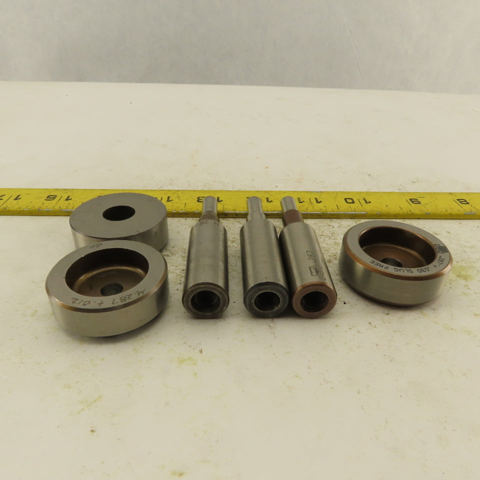 .287 + Tol Round Hole Die CNC Turret Punch Shank .625 Lot Of 6