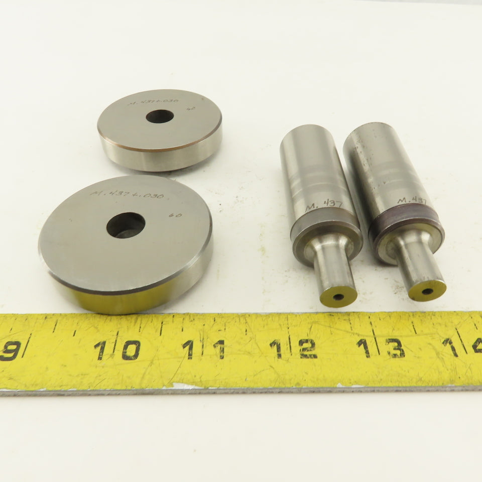 .437 +.030 Round Hole Die CNC Turret Punch Shank .9375 Lot Of 4