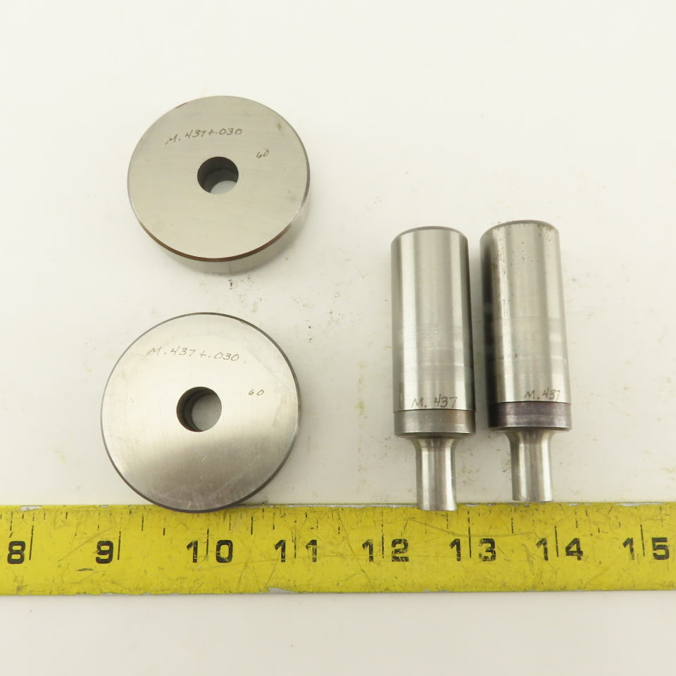 .437 +.030 Round Hole Die CNC Turret Punch Shank .9375 Lot Of 4