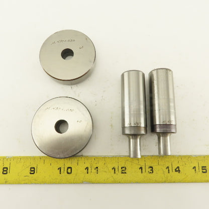 .437 +.030 Round Hole Die CNC Turret Punch Shank .9375 Lot Of 4