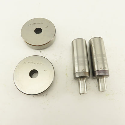 .437 +.030 Round Hole Die CNC Turret Punch Shank .9375 Lot Of 4