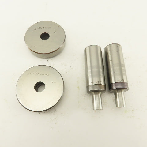 .437 +.030 Round Hole Die CNC Turret Punch Shank .9375 Lot Of 4