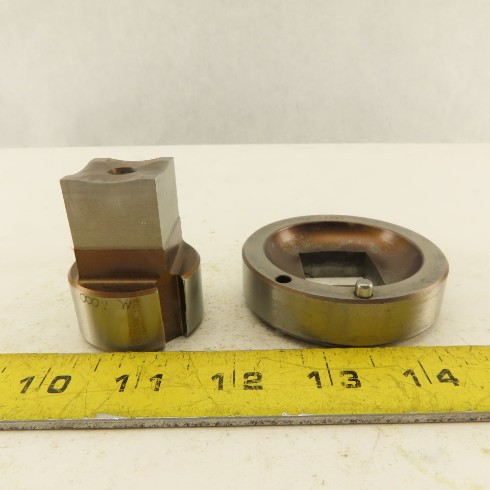 1.000 + .012 Square Die Punch CNC Turret 1.625 Punch Shank Lot Of 2