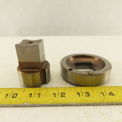 1.000 + .012 Square Die Punch CNC Turret 1.625 Punch Shank Lot Of 2