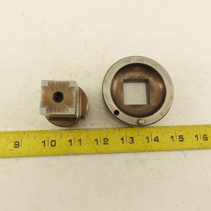 1.000 + .012 Square Die Punch CNC Turret 1.625 Punch Shank Lot Of 2