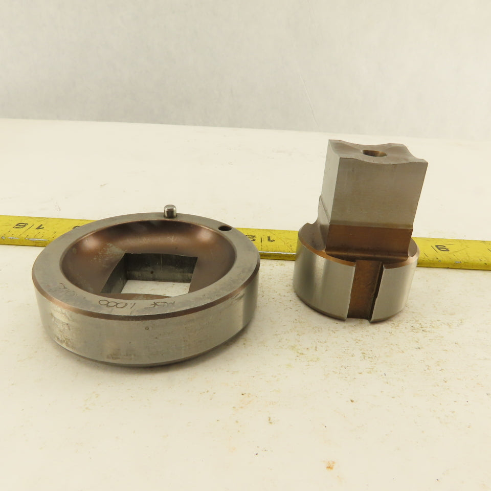1.000 + .012 Square Die Punch CNC Turret 1.625 Punch Shank Lot Of 2