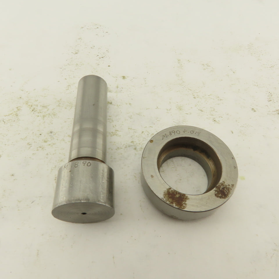 .890 + .014 Round Hole Die CNC Turret Punch Shank .625 Set
