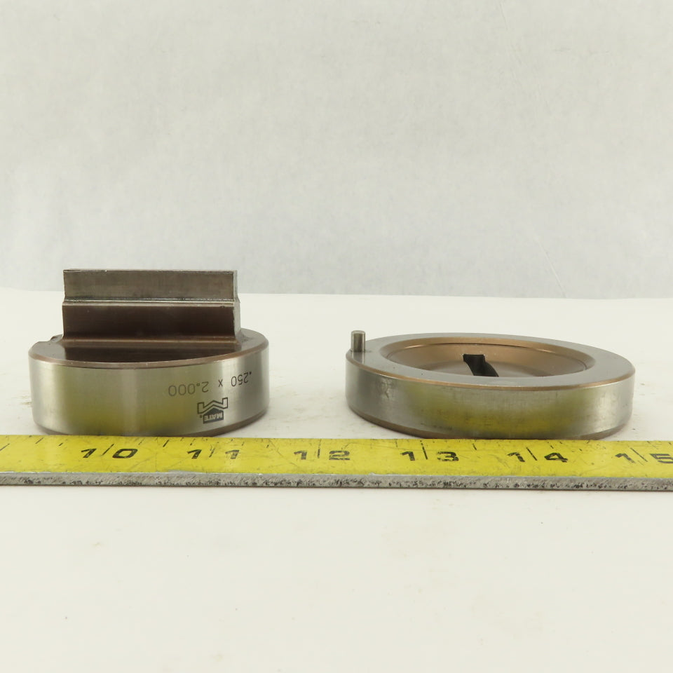 Mate .250 x 2.000 +.042 Rectangle Hole Die CNC Turret Punch Shank 2.750 Lot Of 2