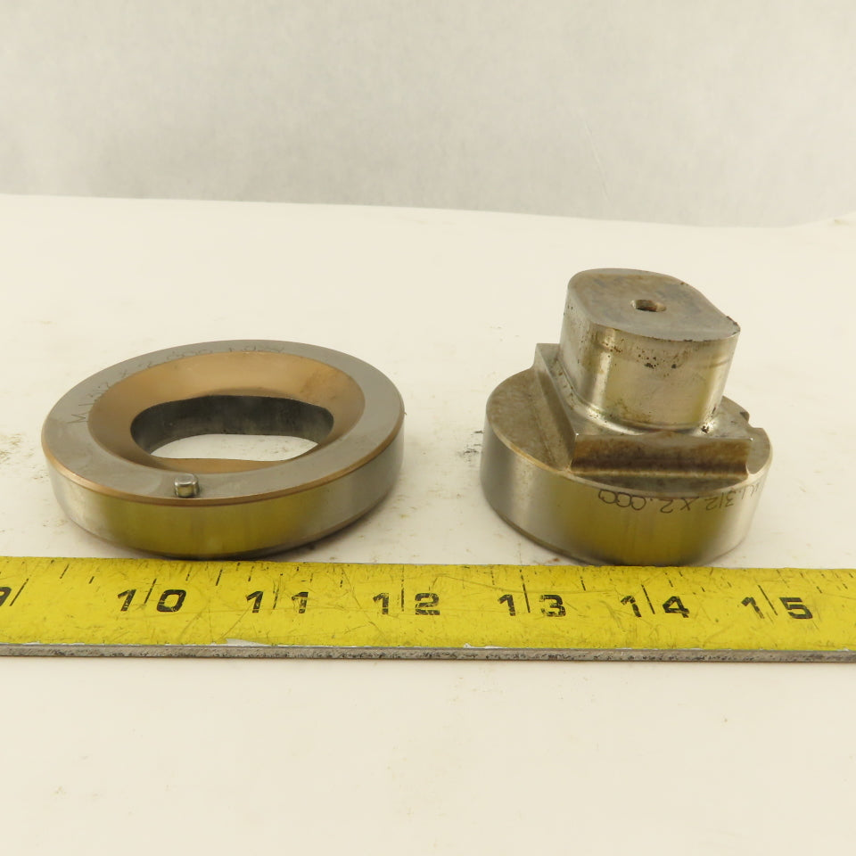 1.312 x 2.000 +.024 Oval Hole Die CNC Turret Punch Shank 2.750 Lot Of 2