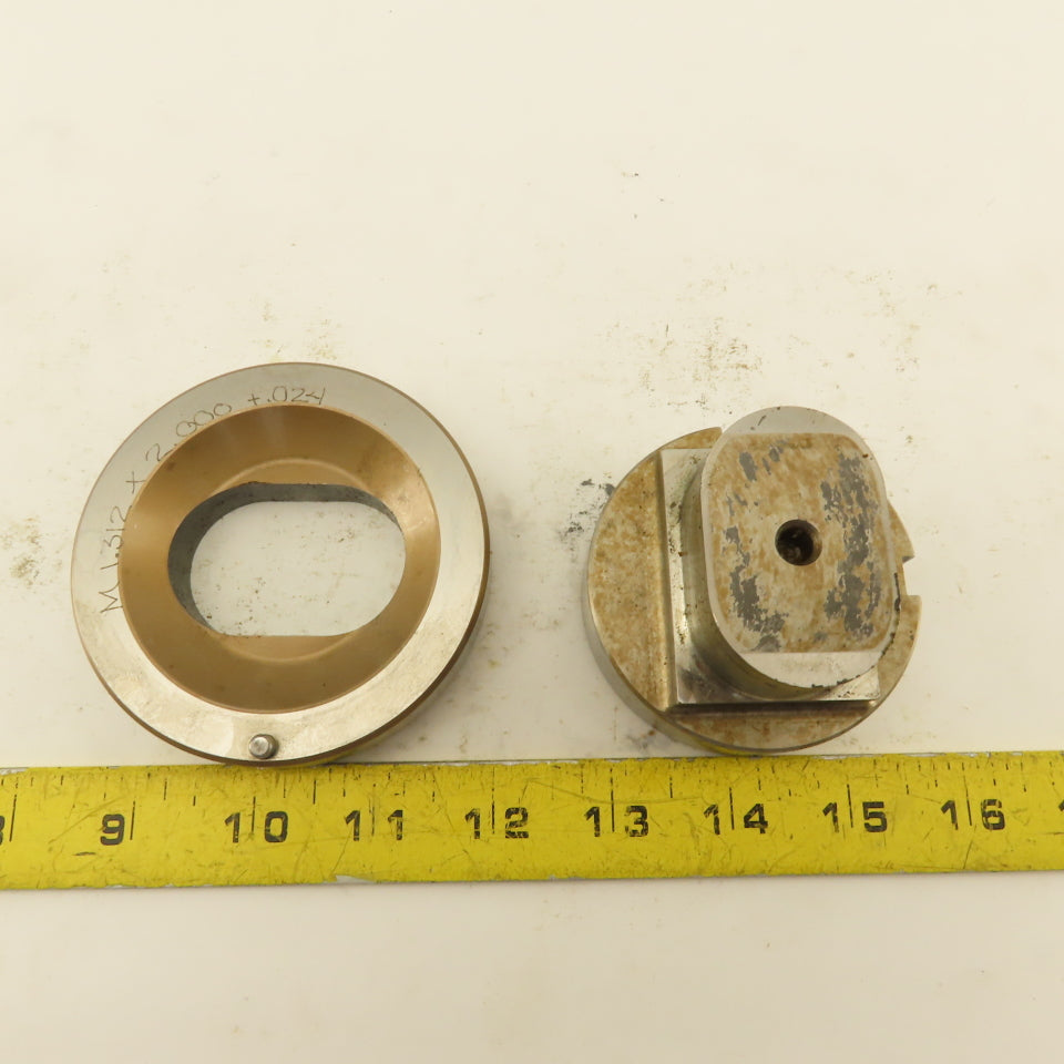 1.312 x 2.000 +.024 Oval Hole Die CNC Turret Punch Shank 2.750 Lot Of 2