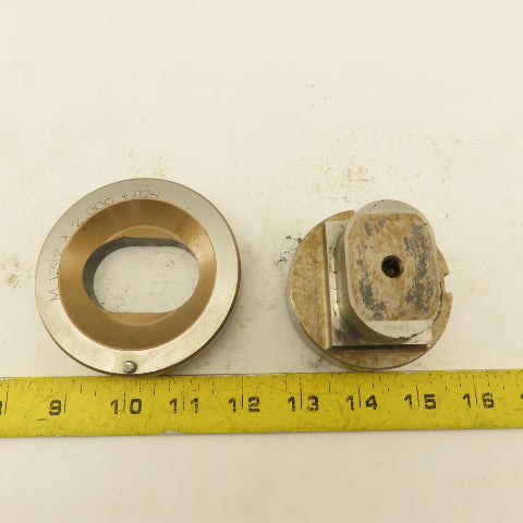 1.312 x 2.000 +.024 Oval Hole Die CNC Turret Punch Shank 2.750 Lot Of 2