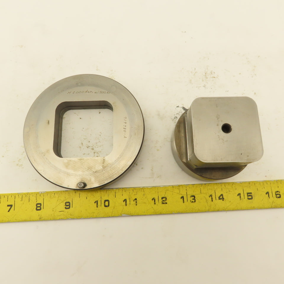 2.000 Act. Rounded Square Hole .350 Radius Die CNC Turret Punch Shank 2.750 Lt/2