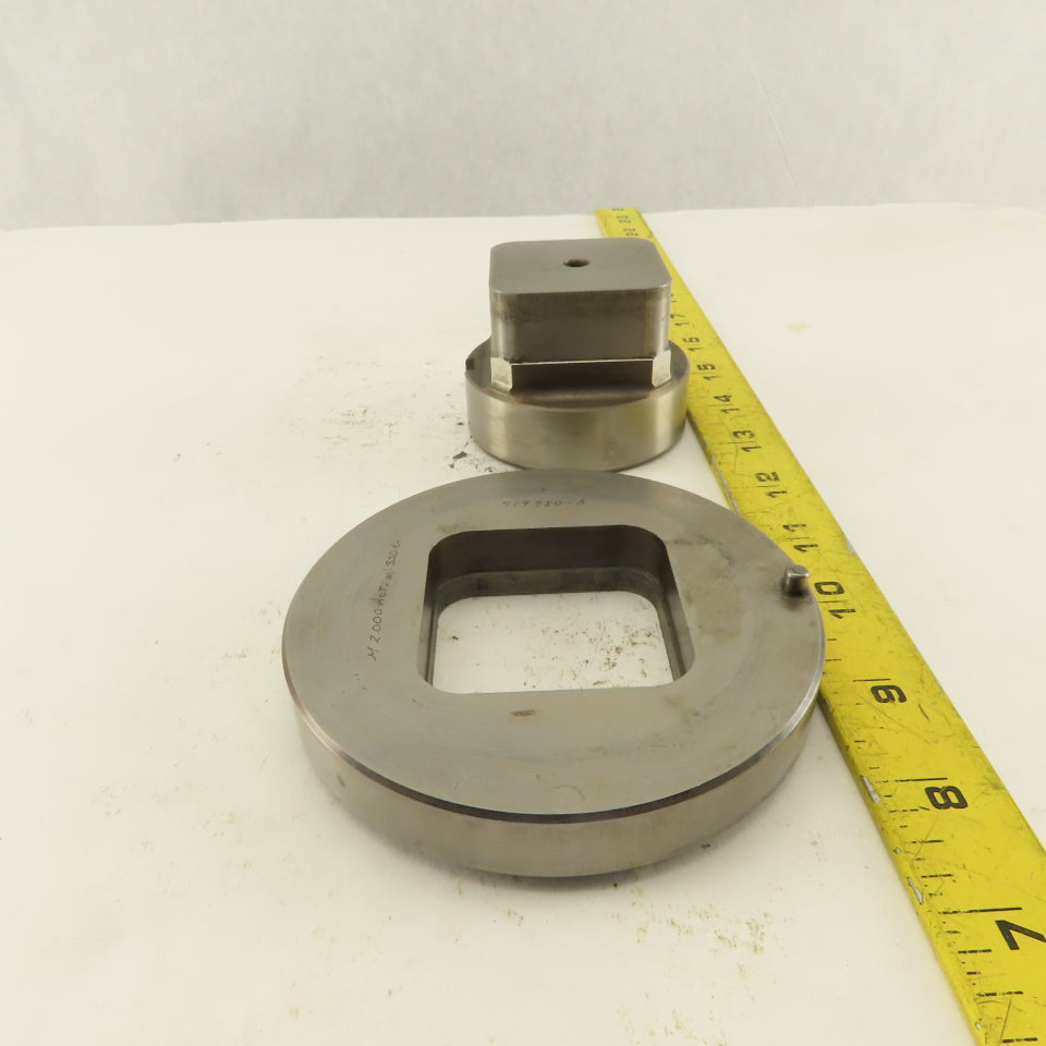 2.000 Act. Rounded Square Hole .350 Radius Die CNC Turret Punch Shank 2.750 Lt/2