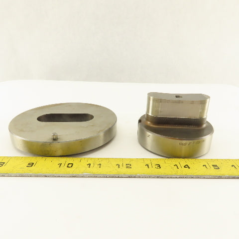 1.000 x 2.500 + .012 Oval Hole Die CNC Turret Punch Shank 3.125 Lot Of 2