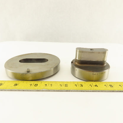 1.000 x 2.500 + .012 Oval Hole Die CNC Turret Punch Shank 3.125 Lot Of 2